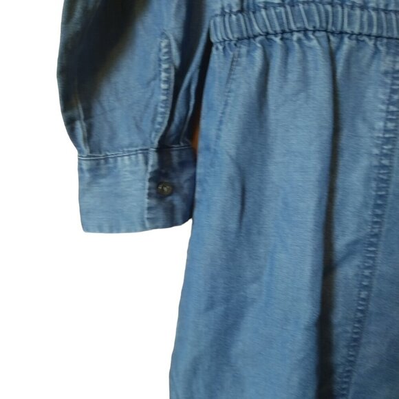 Daily Ritual Women's Size 10/14/42 Long Sleeve Button Romper Shorts Jumpsuit - Picture 4 of 6